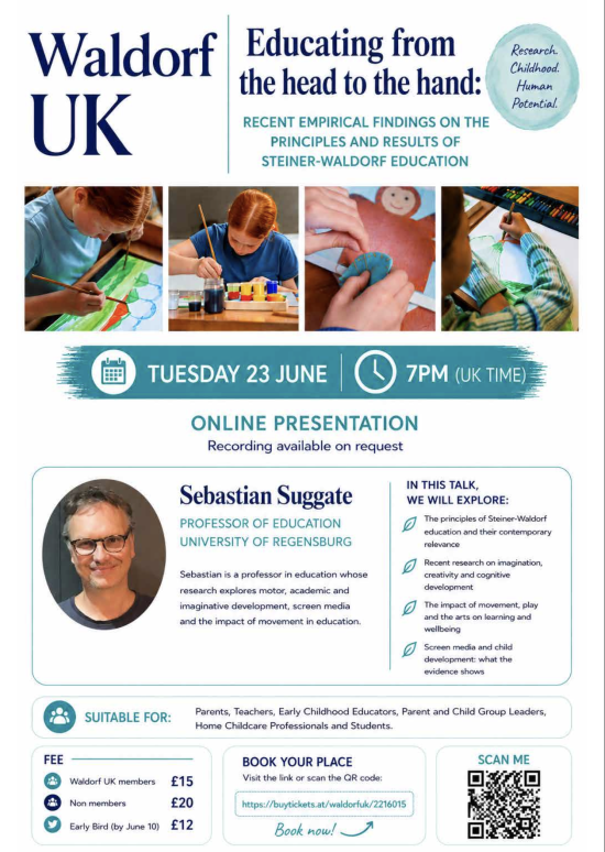 Online presentation by Sebastian Suggate: Educating from the Head to the Hand: Recent Empirical Findings on the Principles and Results of Steiner-Waldorf Education